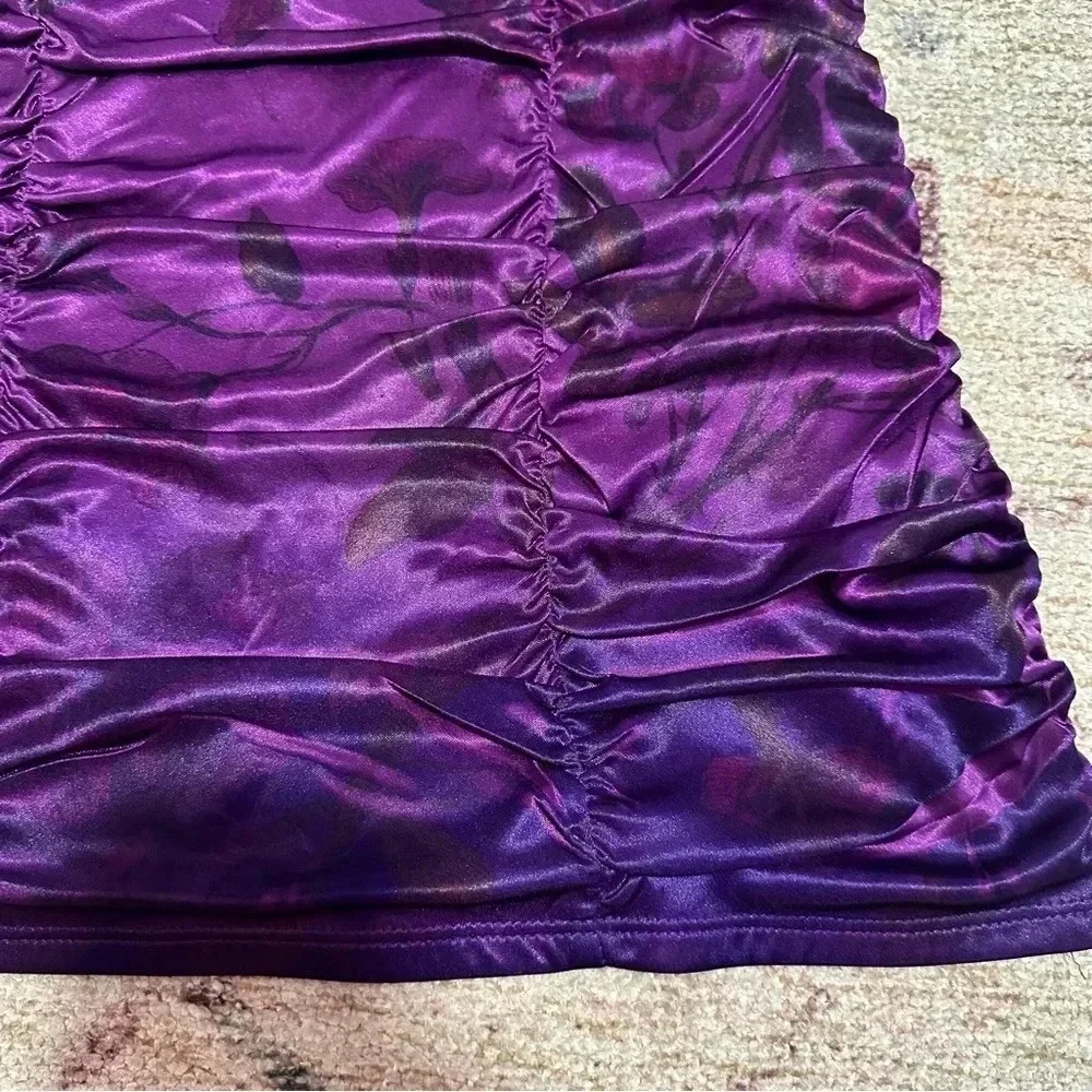 Y2K Studio Y  Purple ruched top size medium - Picture 4 of 12